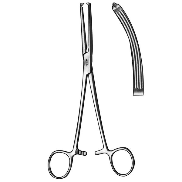 8 Gwilliam Hysterectomy Clamp Curved on Flat