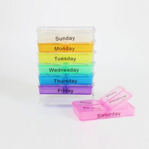 Clear Colorful 7 Days Plastic Weekly Pill Box